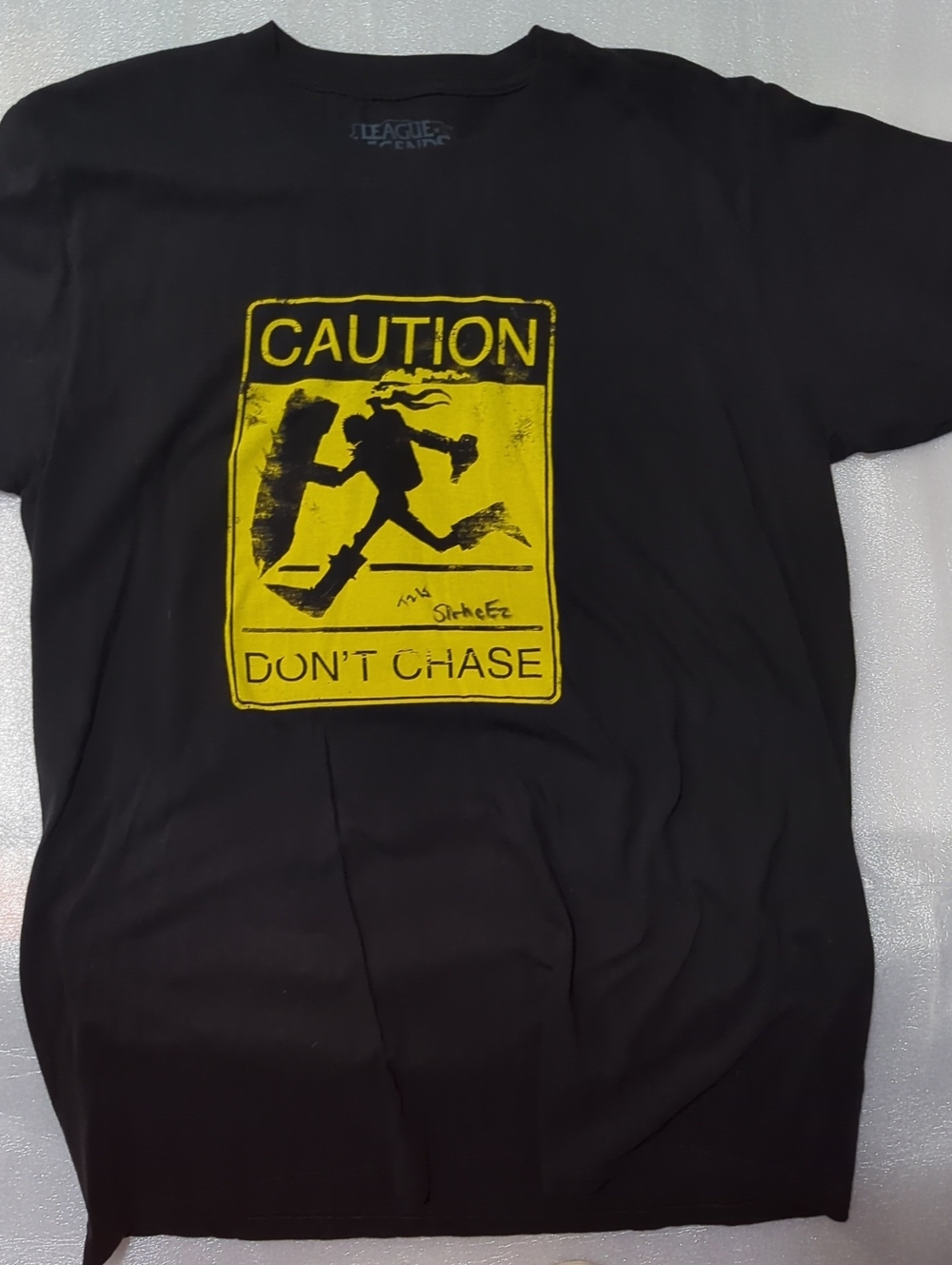 Boy's  Black Graphic Tee - Caution Don't Chase Print